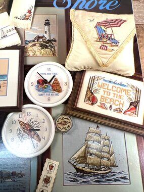 OmniBook At The Shore Cross-Stitch Pattern Book 222 Nautical-Themed Designs